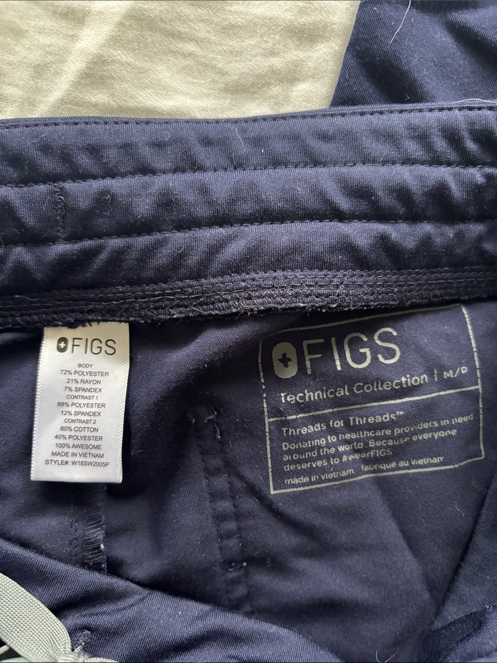 Figs Navy Drawstring Joggers - Picture 2 of 4